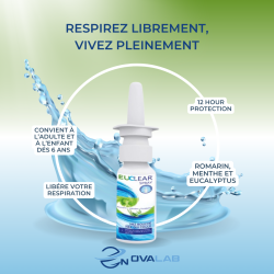 Euclear – Solution isotonique au Romarin, Menthe et Eucalyptus | Nez bouché & nez qui coule